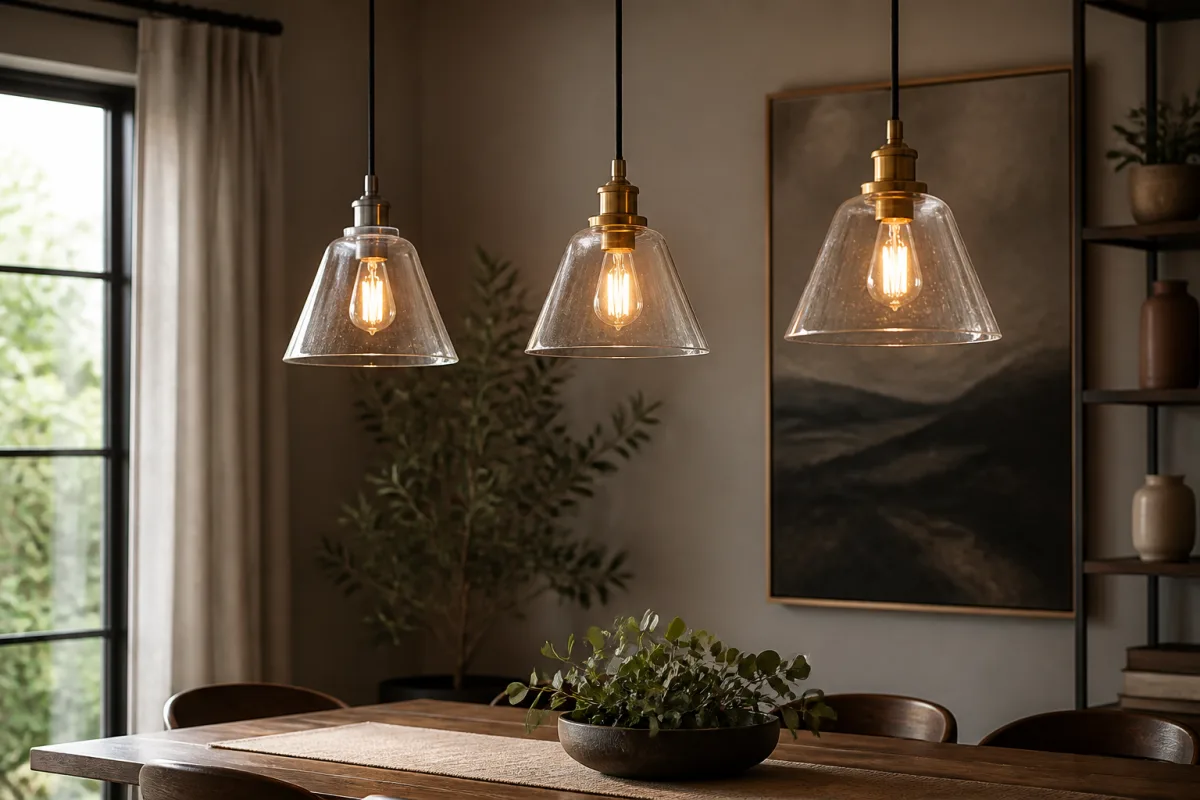 Choose pendant lights that define a dining space: an editorial lighting study focused on drop height, shade material, and bulb visibility